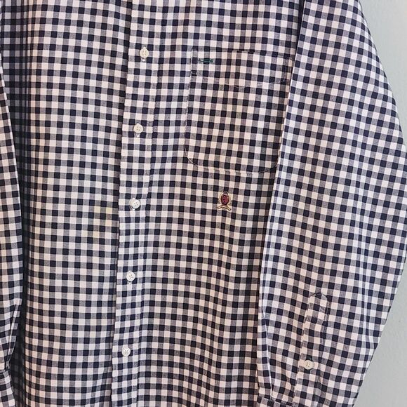 Tommy Hilfiger Shirt Men's Size Large Lion Crest Logo Black Check Long Sleeve - Picture 4 of 9